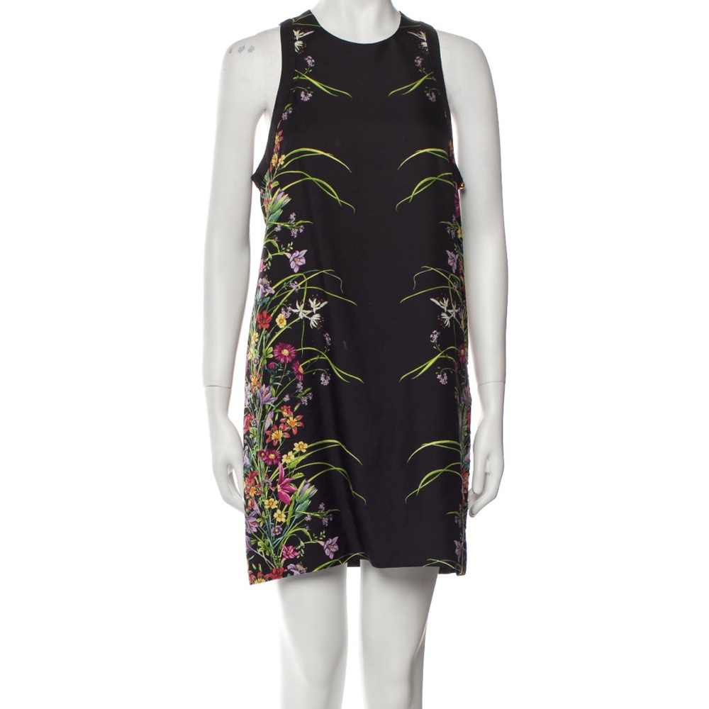 Floral Black Sleeveless Dress